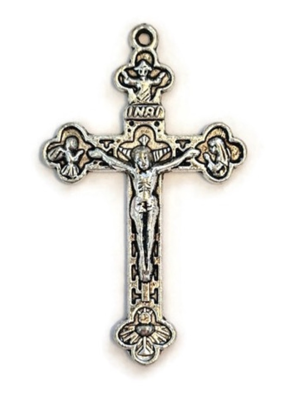FREE with Purchase Silver Tone Crucifix Cross Pendant 45mm x 27mm (4)